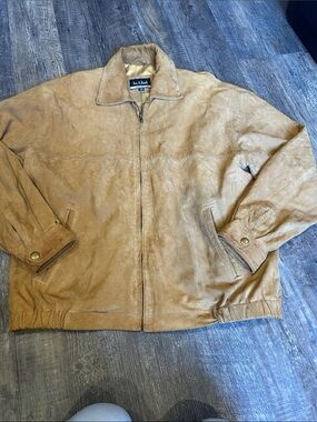 Jos. A. Bank Light Brown leather Suede Bomber Jacket M
